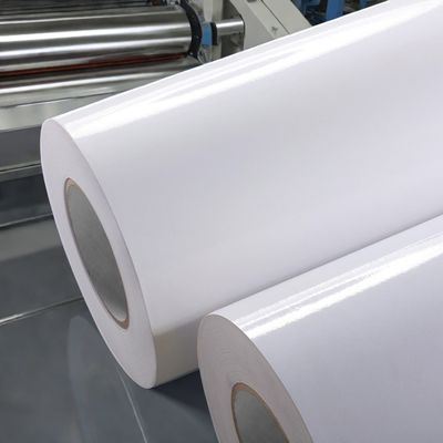 80g Υλικό ετικέτας από επικαλυμμένο χαρτί με καθολική κόλλα θερμής τήξης και λευκό γυάλινο χαρτί